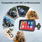 6.25 Inch Wireless Motorcycle Carplay GPS Navigation System with Apple Carplay and Android Auto Portable Screen with Dual Bluetooth (6.25 Inch+Magnetic Mount)
