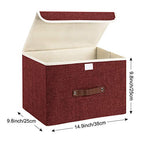 Foldable Storage Boxes with Lids 5 Pack Fabric Storage Bins with Lids (5 pack / Red Wine)