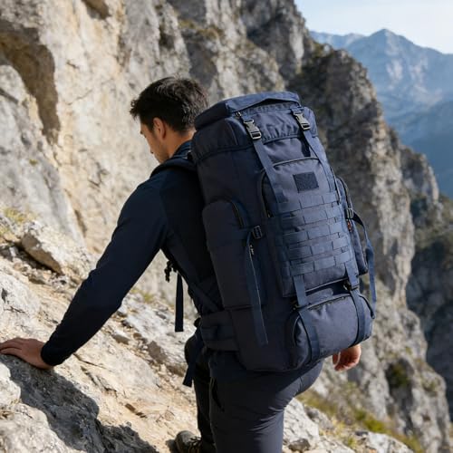 Hiking Backpack for Men 70L (70l-navy)