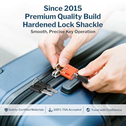 TSA Approved Luggage Locks (Orange 2 Pack)
