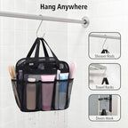 Mesh Shower Caddy Portable with Zipper (1 Pack Black with Zipper / L (Zippered Dorm Caddy))