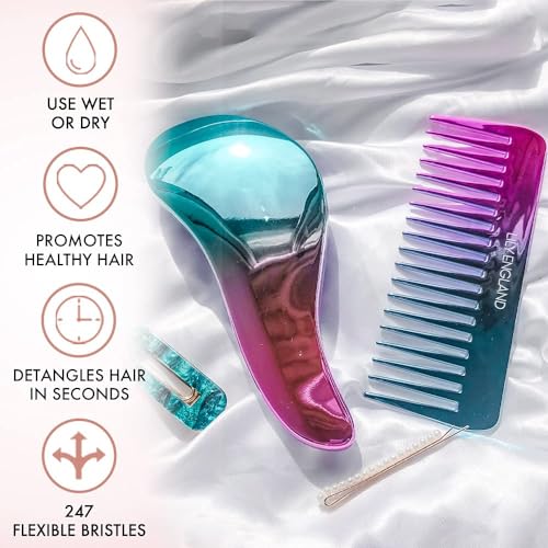 Detangling Comb & Brush Set for Girls (Mermaid)