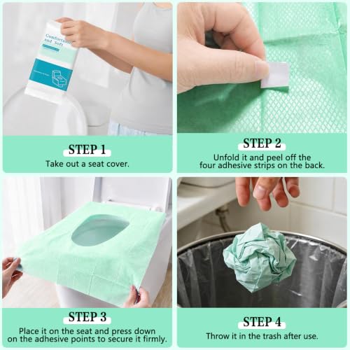 20 Pack Toilet Seat Covers Disposable (Green)
