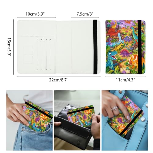 Dinosaur Passport Holders Leather Passport Wallet for Travel Essentials