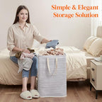 65L Collapsible Laundry Basket with Extended Handles (Grey / 65L)