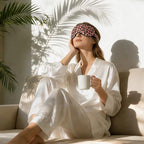 Adjustable 100% 22 Momme Mulberry Silk Sleep Mask (Leopard - Black Pink / 1 Count (Pack of 1))