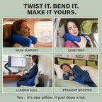 Twist Memory Foam Travel Pillow (Sapphire / Standard (26"))