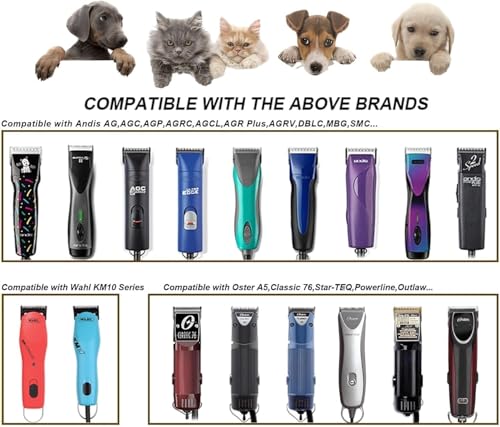 2PCS 4FW Wide Blades for Pet Grooming Compatible with Andis Clippers (Black/2PCS 4FW / Black)