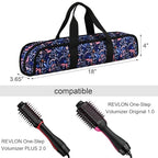 Travel Case for Blow Dryer Brush (Blue Flowers)