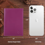 Albatross Leather Travel Passport Holder (Purple B)