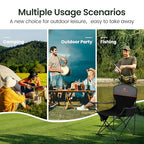 2 Pack Portable Camping Chairs for Adults Lawn Chairs Support 250 lbs Black (Black)