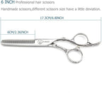 Hair Scissors 6 Inch Professional Barber Hair Thinning Scissors Thinning Shears 440C Barber Shears 30 Teeth Rose handle KINSARO for Hairdresser Barbershop or Home Use