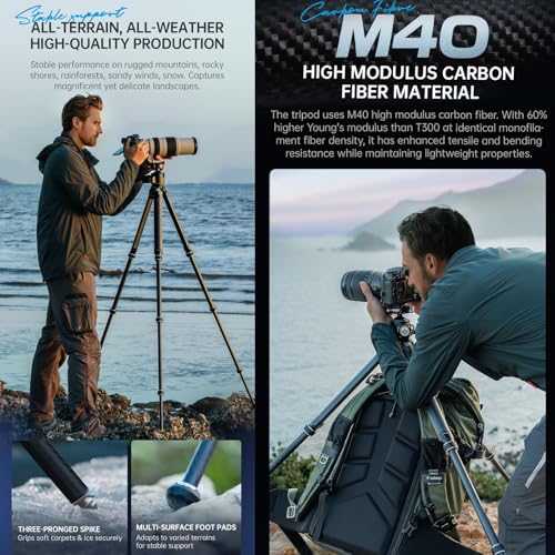 FALCAM TreeRoot F38 Quick Lock Camera Carbon Fiber Travel Tripod Max Payload 50Kg (T00A4904)