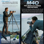FALCAM TreeRoot F38 Quick Lock Camera Carbon Fiber Travel Tripod Max Payload 50Kg (T00A4904)