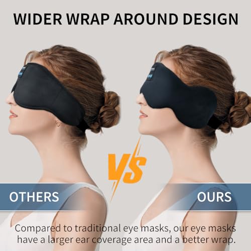 Bluetooth 5.4 Headphones Headband Eye Mask Wireless Sleep Mask (Black)