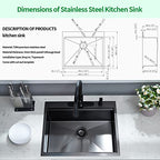 25 Kitchen Sink Drop (25" x 22" x 9" / Gunmetal Black)