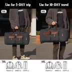 Canvas Duffle Bag for Men (Black / Large-50L)