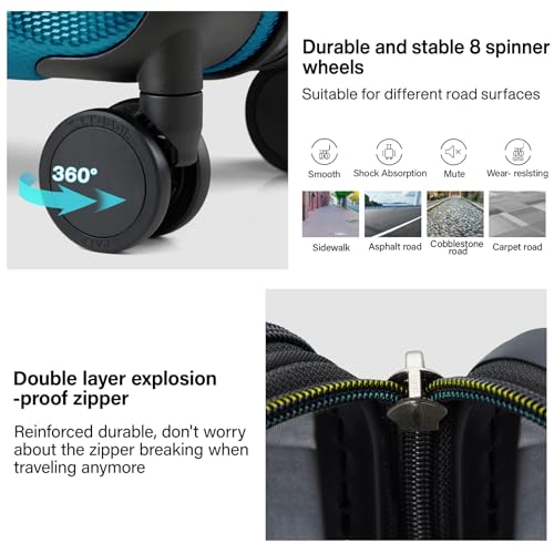 Expandable Hard Shell Luggage Sets (3 Pc Set EXT (20/24/29) / Caribbean Blue)