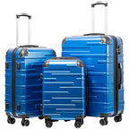 Hardside ABS Luggage (blue / 3 Piece Set)