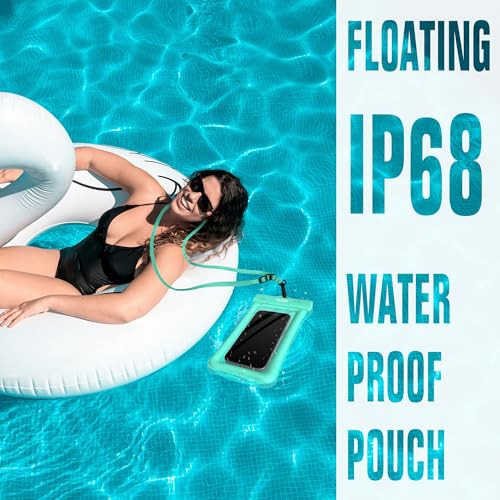IPX8 Waterproof Phone Pouch 2 Pack (Light and Deep Green 2 pack)