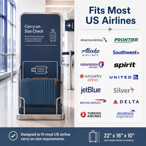 Carry On Luggage 22x14x9 Airline Approved Suitcase with Wheels (Dark Blue / 3 Piece Sets (20/BP/TB))