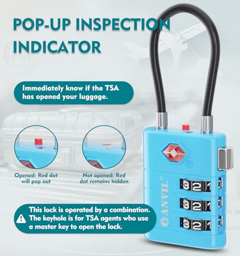 TSA Approved Luggage Locks (3 COLORS)