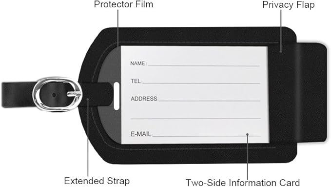 FINTIE 2 Pack Luggage Tags, Leather Name ID Labels - Image 4