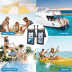 Double Space Floating Waterproof Phone Pouch [Up to 8.5''] (Black & Black)