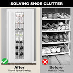 12 Large Pockets Over Door Hanging Shoe Organizer (White)
