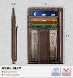 Men Slim Leather Wallet Money Clip 7Cards (Coffee7491)