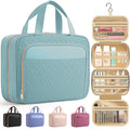 Hanging Travel Toiletry Bag Women Men (Light Blue / Medium)