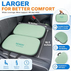 3-in-1 Foldable Gel Seat Cushion with Memory Foam Ergonomic Portable Cushion for Back Pain & Tailbone Relief - Perfect for Office Chair, Airplane Travel & Stadium Seats (18.5" x 15" x 2" Green) (Green)