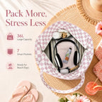 Beach Bags for Women (Purple White)