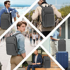 Backpack for Men Slim & Expandable Travel Laptop Backpack with USB Charging Port Water Resistant Anti (Simple Gray / 15.6”)