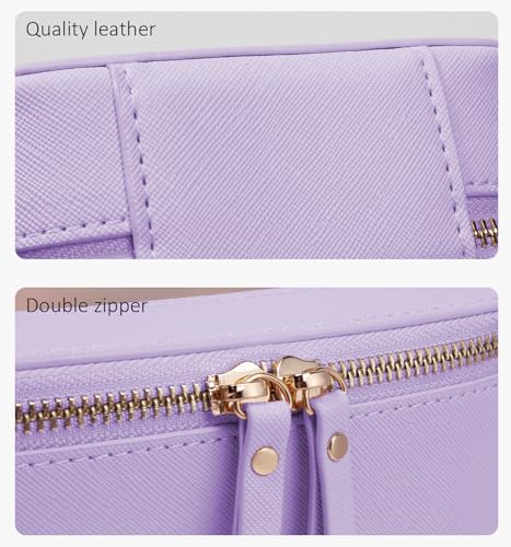 2Pcs Travel Clear Makeup Bag (Mini + XL Luxe Purple)