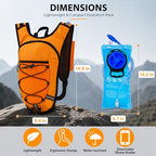 Lightweight Hydration Backpack 2L Water Bladder Pack (Orange / 2L Bladder)