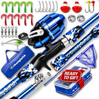 Kids Fishing Pole for Boys (Blue (Essential Set) / 5ft)