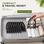 20 Pcs Foldable Plastic Travel Hangers (Black / 20 Pcs)