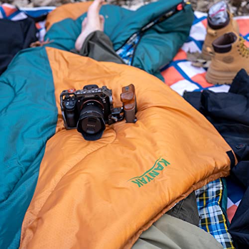 Outdoor Rectangular Sleeping Bag (Green & Orange)