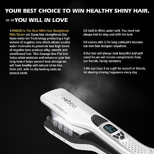 Hair Straightener with Steam (Black)