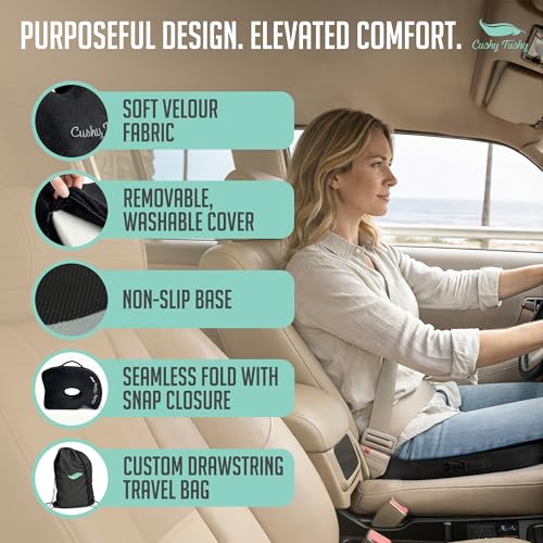 Seat Cushion Premium Foldable Sit Bone Cushion for Pressure Relief (Black / Sitbone)