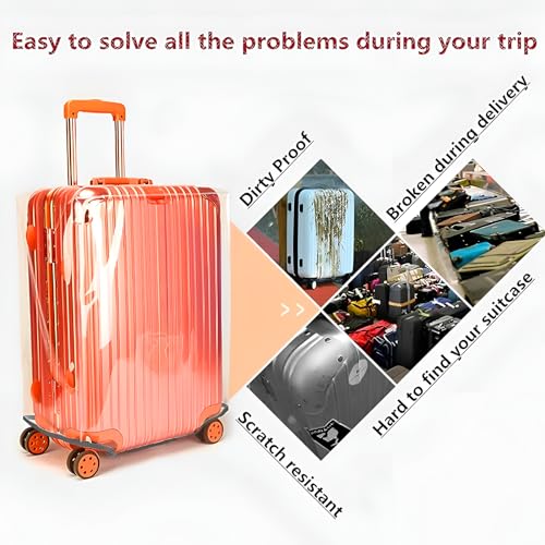20 Inch Carry On Luggage Covers for Suitcase TSA Approved (Full Clear / S (19-20 Inch Suitcase))