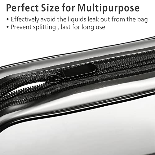 Clear Makeup Bag for Travel (Y- Black / Medium Set)