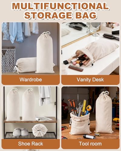 6 Pcs Single Shoe Bags for Travel (Beige / 17.3"x8.6")