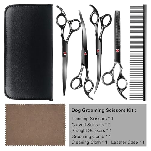 Dog Grooming Kit (Black / 5 Piece)