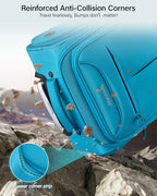 Underseat Carry On Luggage with Wheels (Caribbean Blue / 16-Inch)