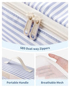 Packing Cubes for Travel (Greyish Blue Stripe / 7 Set)