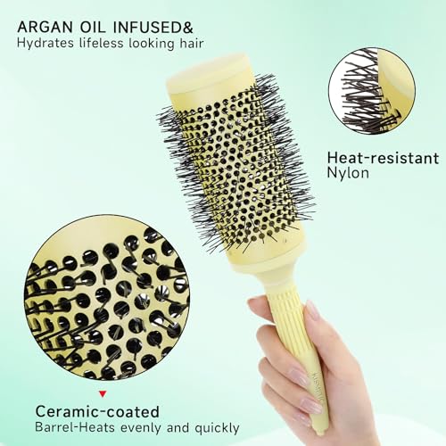 Large Round Brush for Blow Drying (Olive green)