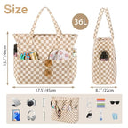 Waterproof Beach Tote Pool Bags for Women Ladies Extra Large Gym Tote Carry On Bag With Wet Compartment for Weekender Travel (M-black)