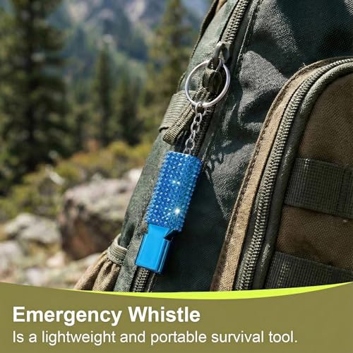 Three Tube Whistle Aluminum Alloy Survival Whistle for Outdoor Needs Sports Referee Emergency (bule purple)